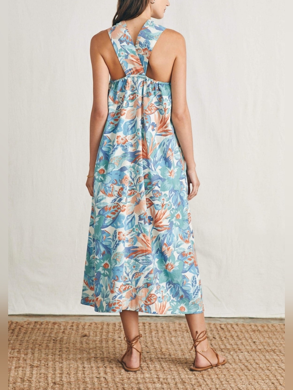 NEW FAHERTY | $198 Bay Twist Halter Summer Dress L/XL - Picture 9 of 10